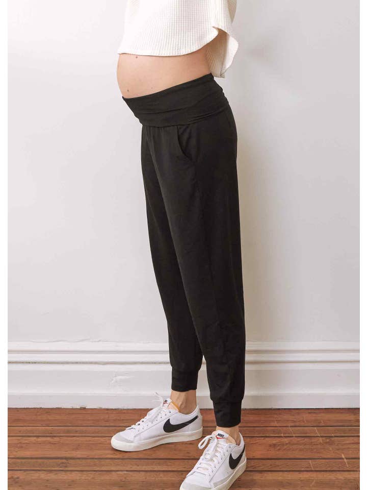 Black The Over/Under Easy Maternity Pant for wholesale on Faire1