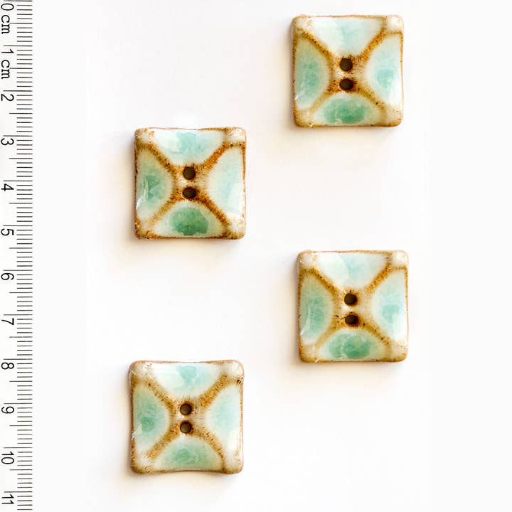 L373 Square Turquoise Buttons for wholesale by Incomparable Buttons