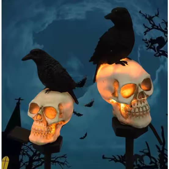 Holiday Farm - Wholesale Outdoor/Lawn Light - Halloween Solar LED Crow Skeleton Garden Lights2
