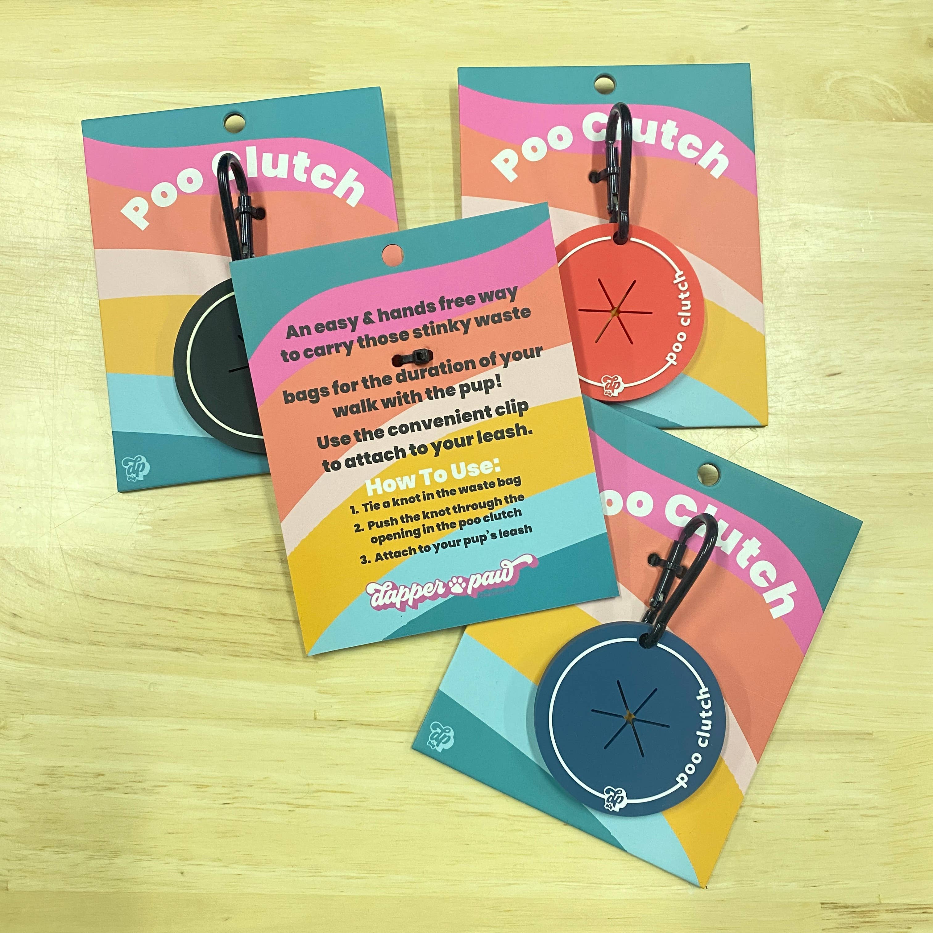 The Dapper Paw - Wholesale Pet Poop Bag - Poo Clutch - Hands Free Way to Carry Pup's Poo! (4 Colors)2