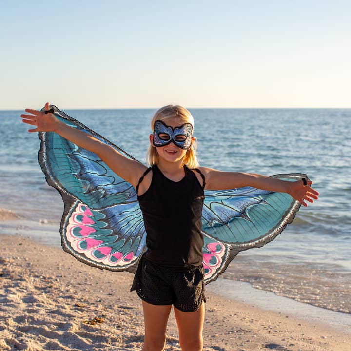 Karner Blue Butterfly Wings + Mask (Kids Cape Costume Set) for wholesale by DREAMY DRESS-UPS®