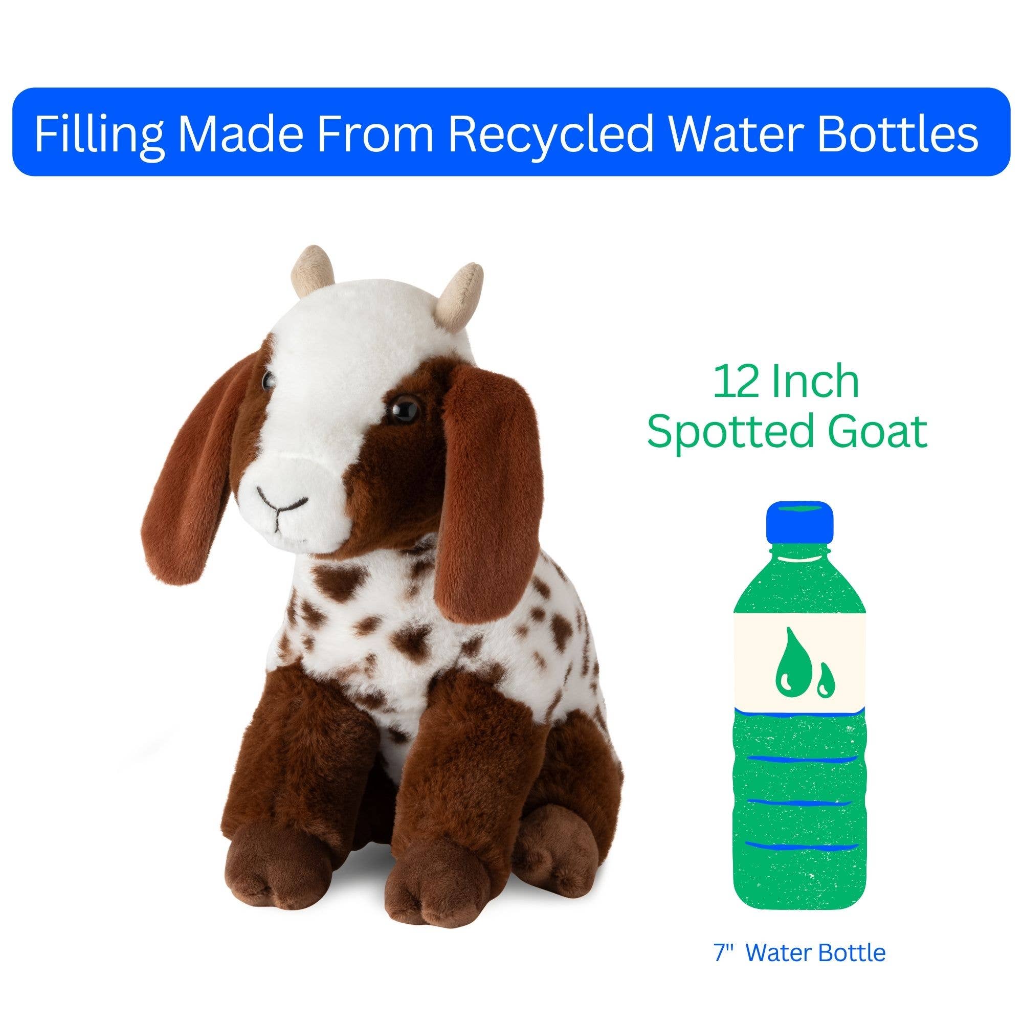 The Petting Zoo - Wholesale Stuffed/Plush Toy - Kids & Baby - Wild Onez Brown Spotted Goat medium 12"8