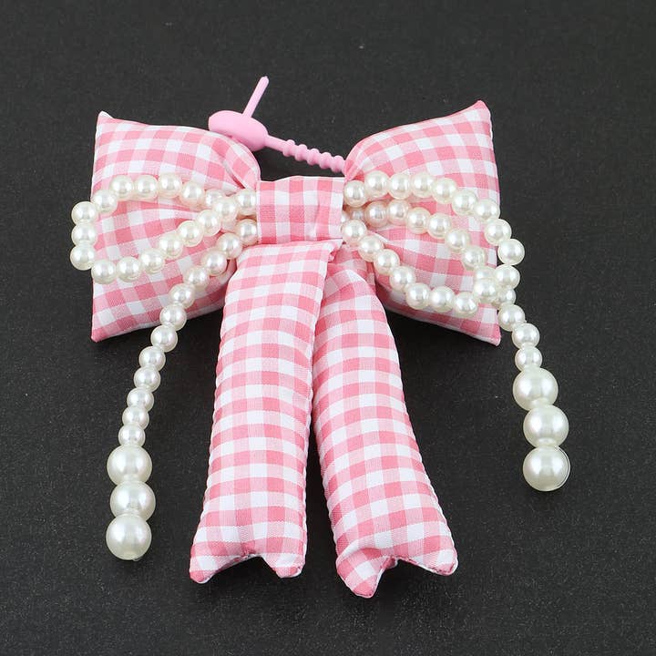 3AM BY H&D ACCESSORIES - Wholesale Purse/Bag Accessory - Women's - Pearled Plaid Ribbon Bag Charm3