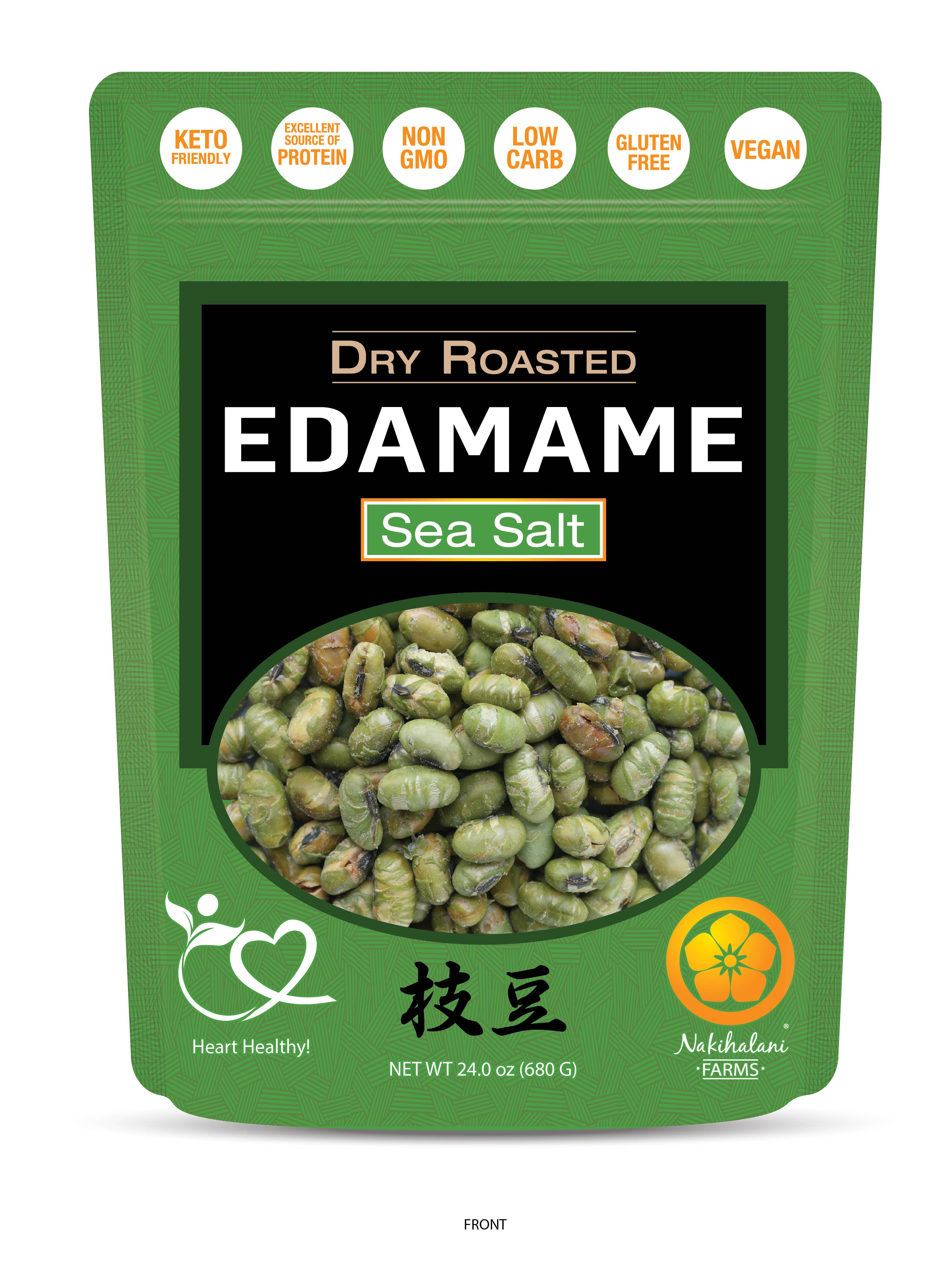 Nakihalani Farm - Wholesale Nuts - Edamame Roasted - Sea Salt 24oz giant Family Bag