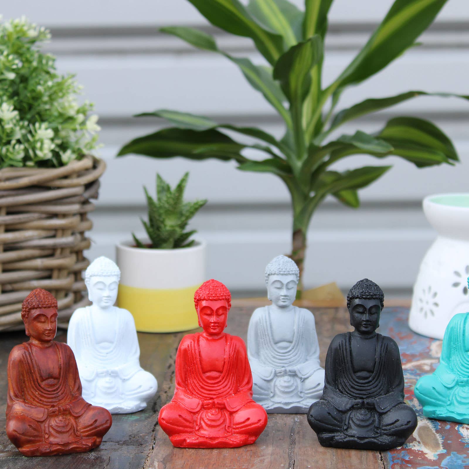 Ancient Wisdom – wholesale Decorative figurine – Matt Mini Buddha (Assorted Colours)2