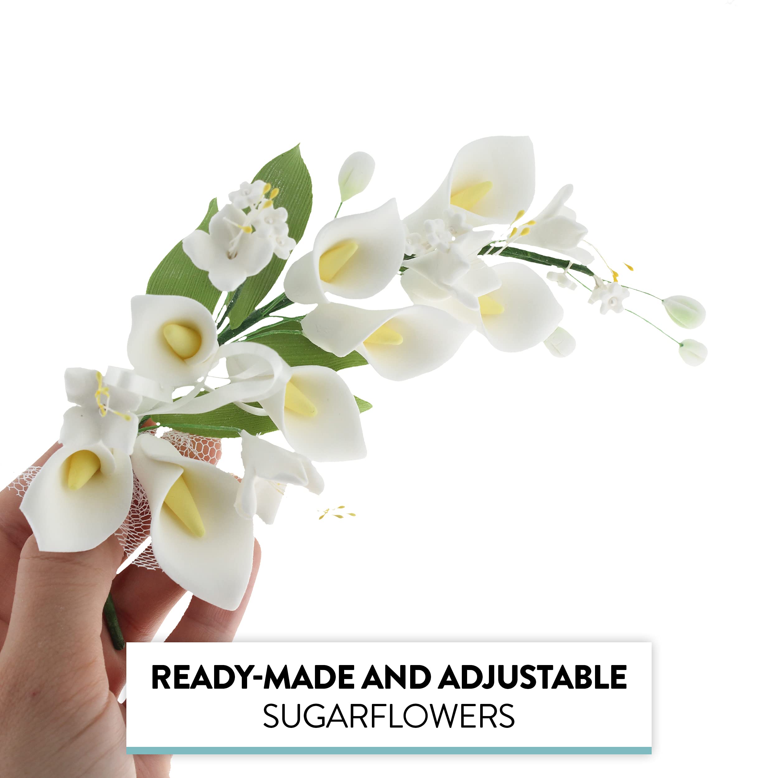 Global Sugar Art - Wholesale Cake/Cupcake Topper - Sugar Lilies, Lily Flower Sprays, Cake Toppers by Global Sugar Art, Calla Lily Cascade Spray2
