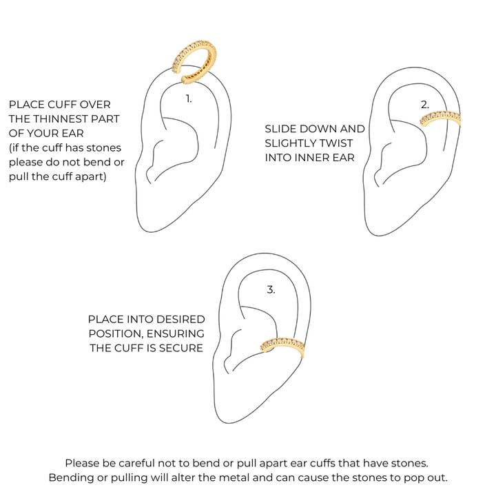 EL&RO Jewellery - Wholesale Cuff/wrap earrings - COVEY EAR CUFF | GOLD6