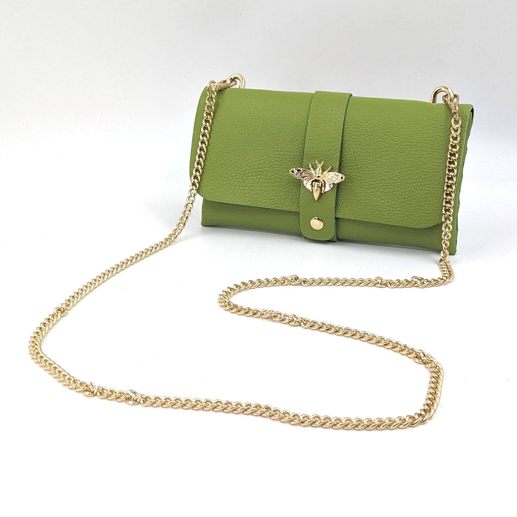 Tempest Designs – bolsa tiracolo - Mulher por atacado – Clutch de couro simples estilo 'Gucci' com abelha, alça removível de corrente dourada em corda12