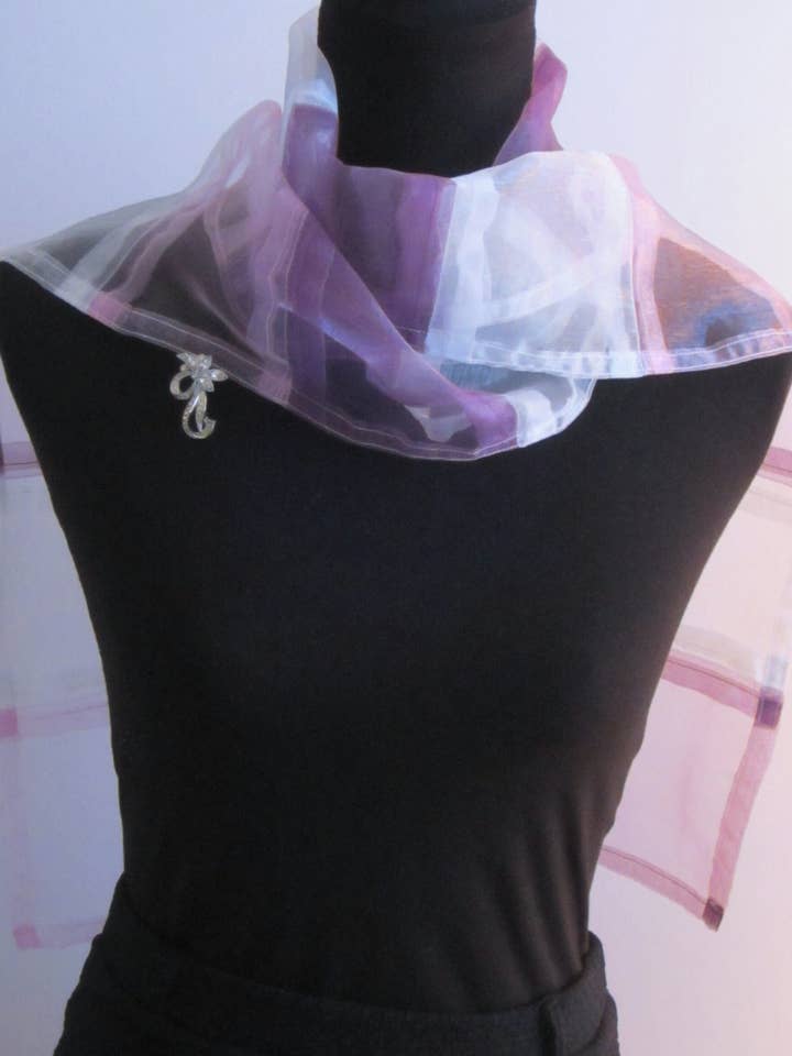 Organza Colour Block Panel Scarf for wholesale by Style Showroom