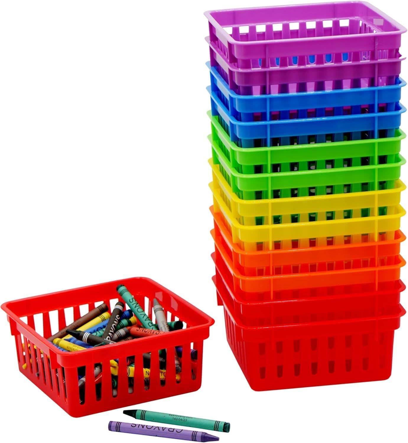 4E's Novelty - Wholesale Storage Bin - Square Classroom Baskets for Classroom Storage - 12 pcs