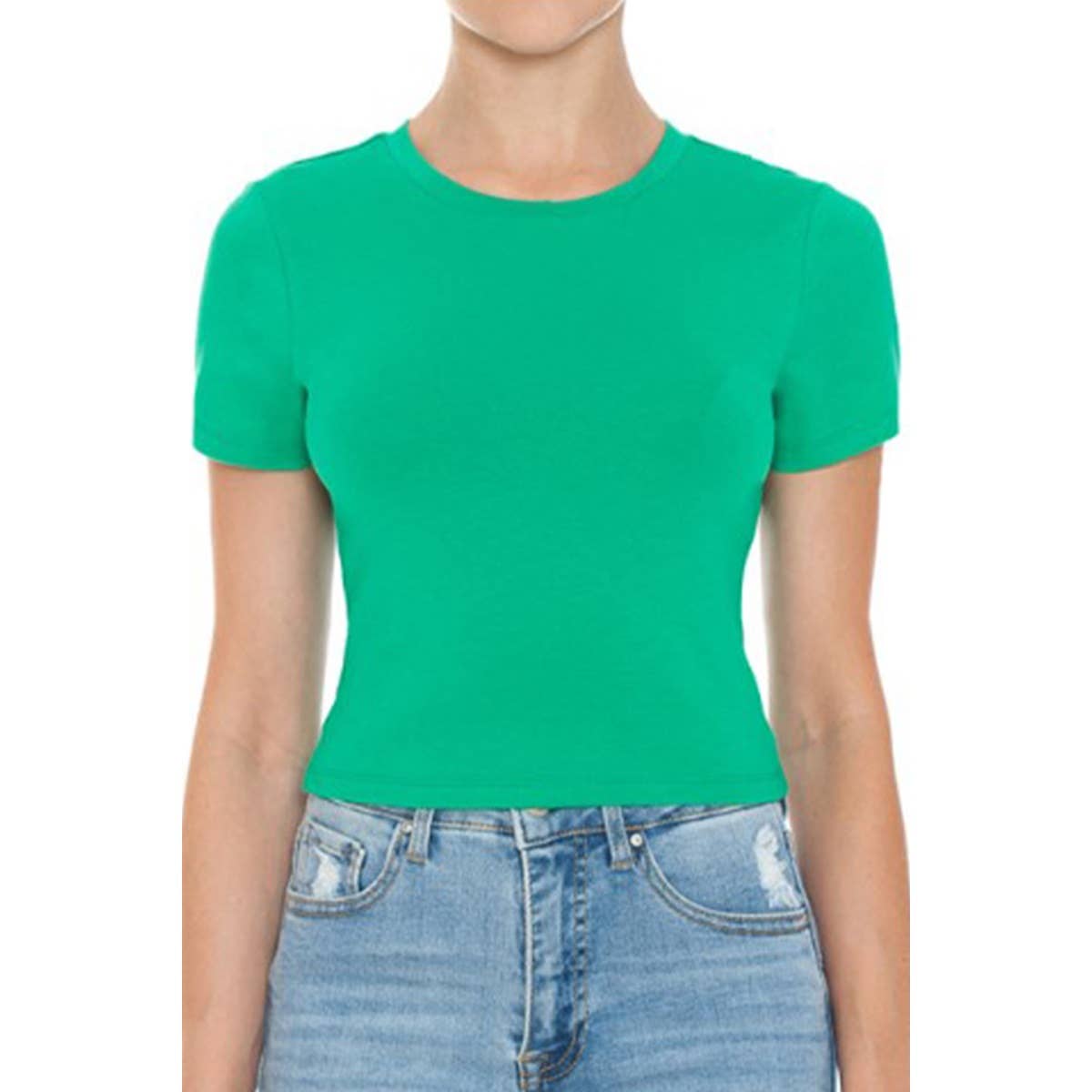 UP CLOTHING - Vente T-shirt – femme - T-SHIRT COURT À MANCHES COURTES ET COL ROND5