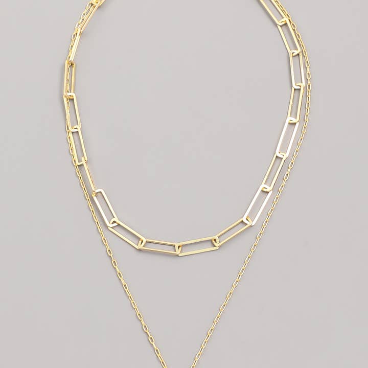 Halsketting met gelaagde ketting, halve maan voor wholesale door The Looks by Fame Accessories