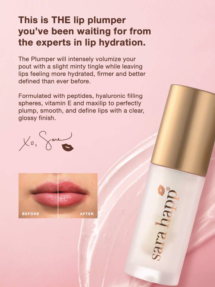 The Lip Plumper Shelf Talker for wholesale by Sara Happ