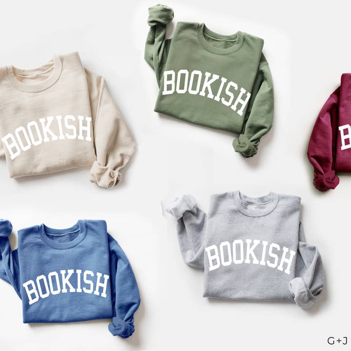 G & J Avenue - Wholesale Graphic Sweatshirt - Women's - Bookish Graphic Sweatshirt, Fall Unisex Crewneck Sweatshirt