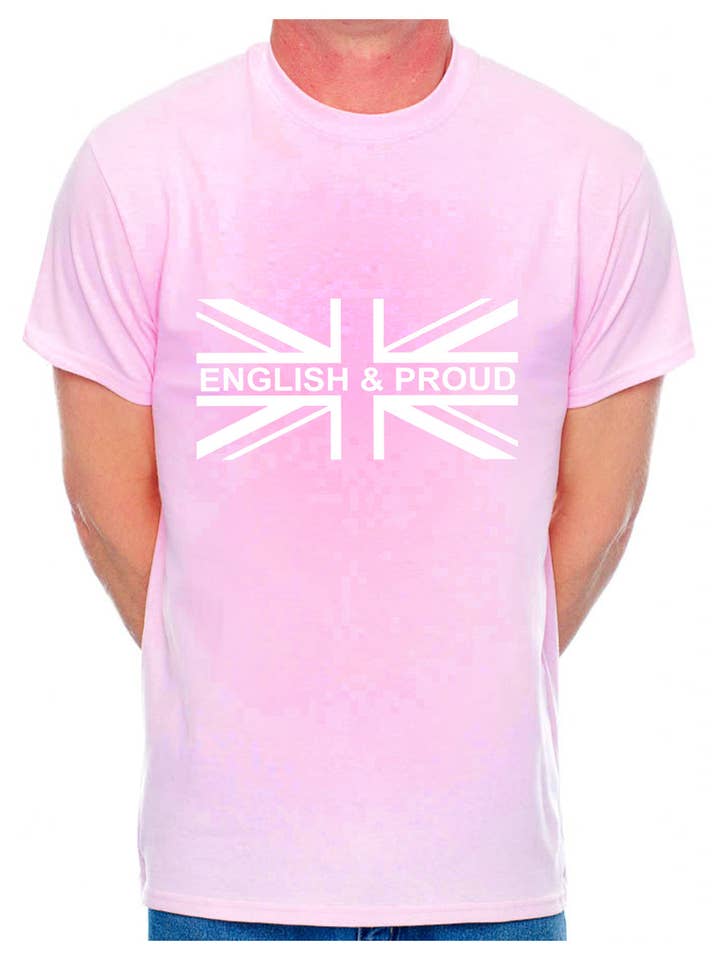 Print4U - Vendita all'ingrosso Maglietta serigrafata - Uomo - T-shirt da uomo personalizzata Union Jack English & Proud Country of Your Choosing5