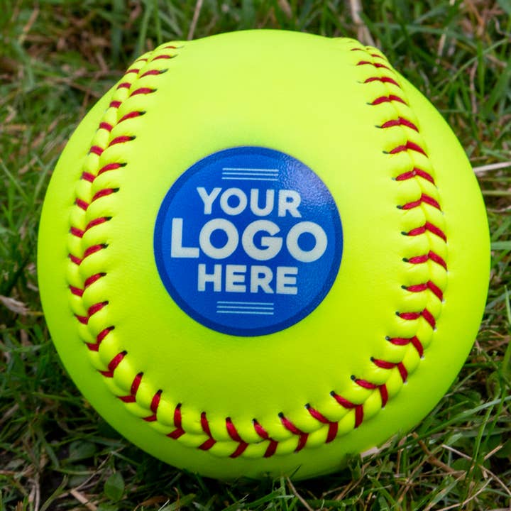 Buffalo Bottle Craft - Venta al por mayor Balón/pelota - Softbol de cuero impreso personalizado, amarillo, 12 «, regalos de sóftbol4