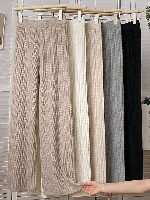Marayn - Wholesale Pants – Women's - Soft Knit WideLeg Pants Korean Style Autumn Comfort2
