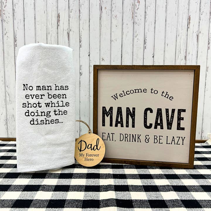 Driftless Studios - Wholesale Sign - 10x10 Welcome To The Man Cave Sign Fathers Day Gifts