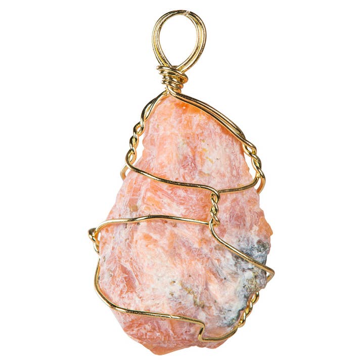 Benjamin International - Wholesale Individual Charm/Pendant - WIRE WRAP ROUGH STONE AND GOLD PENDANTS