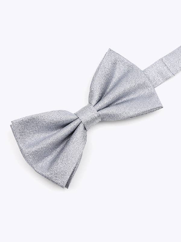 Silver Sequin Bow Tie No. 2 for Men in Polyester "Isidore" for wholesale by Unipap's