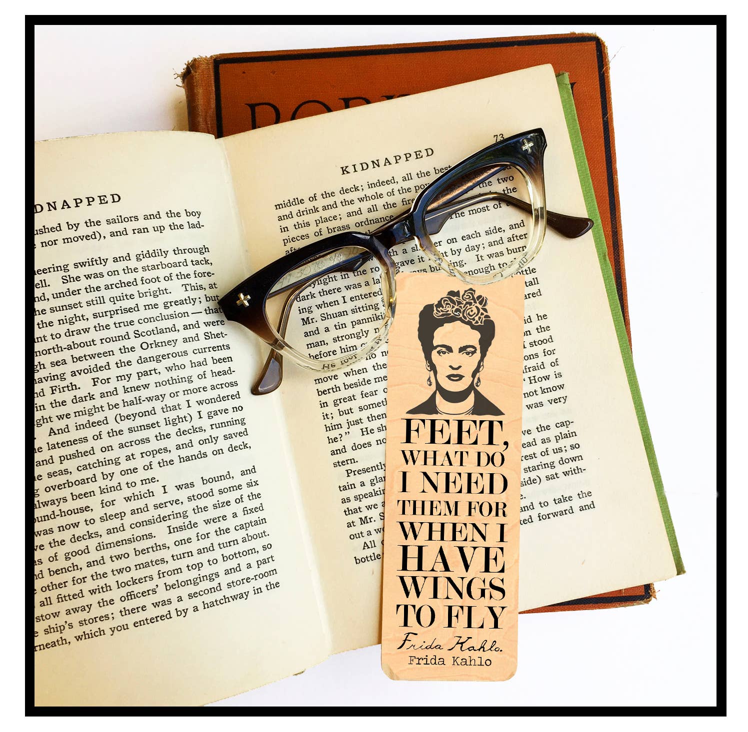 Fly Paper Products - Wholesale Bookmark - Frida Kahlo "Wings to Fly" Wood Bookmark1