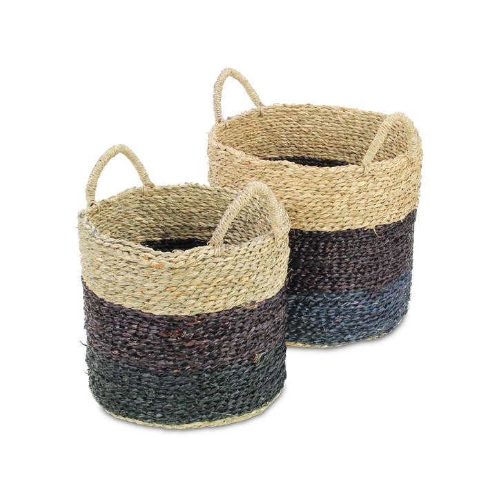 Cheungs Home Decor - Wholesale Food Gift Basket - Galla Nested Two Piece Round Tri-color Baskets6