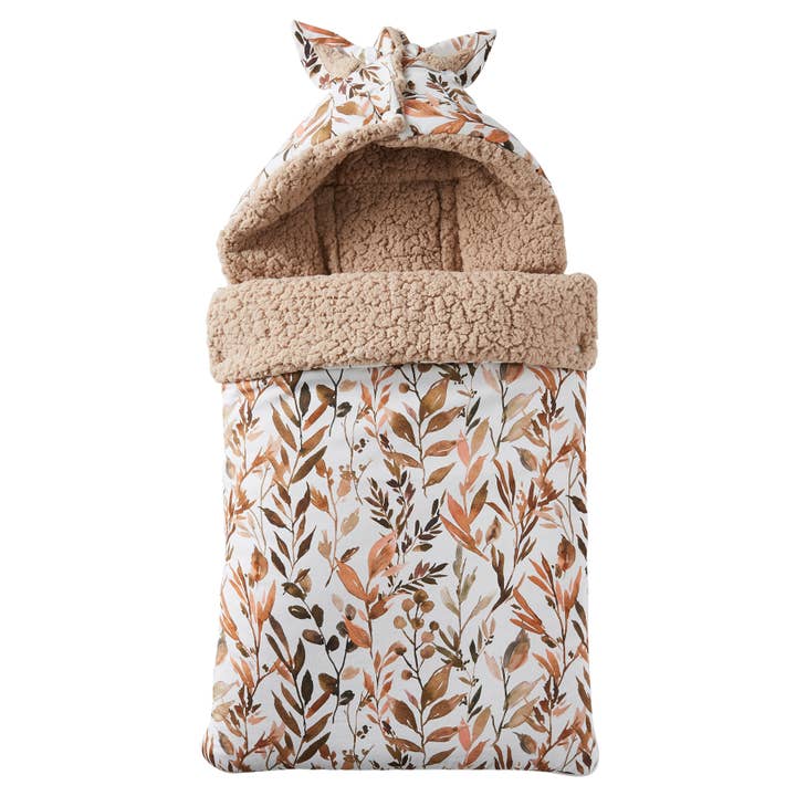 BB&Co - Wholesale Bedding Blanket - Kids & Baby - Cotton angel nest with leaves lined with Sherpa teddy0
