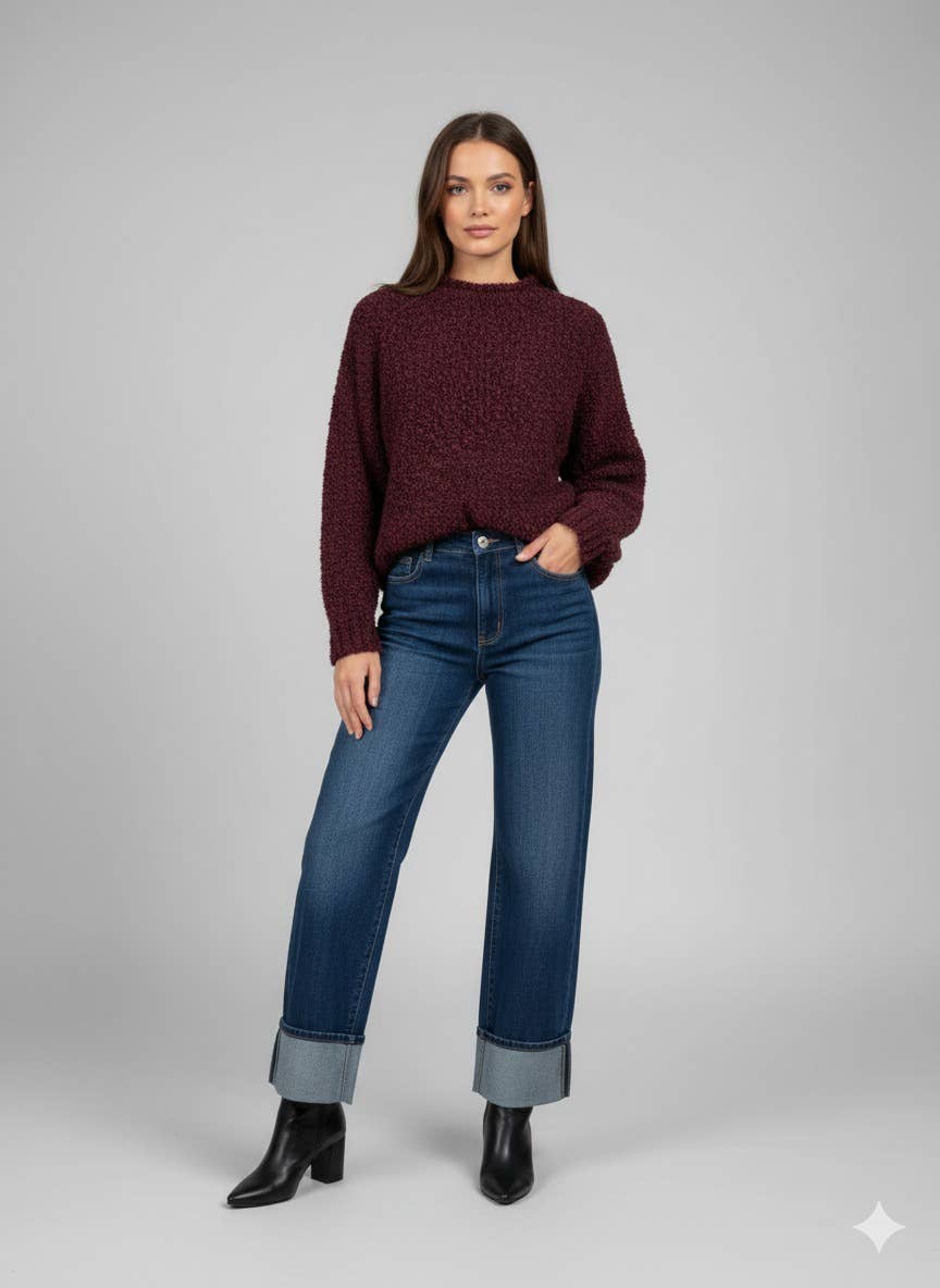 Ling – wholesale Knitted jumper – Women′s – REF.25522 BICOLOR SHEEP WOOL SWEATER7