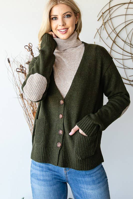 HEIMISH - Wholesale Cardigan - Women's - LVY326 LONG SLEEVE V NECK BUTTON DOWN CARDIGAN14