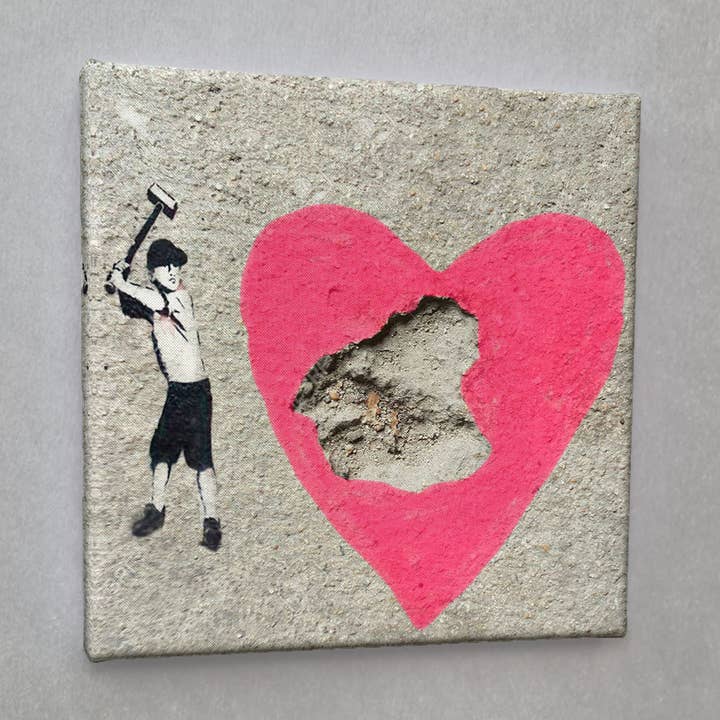 #01392 Heart Street Art Billede på lærred for engroshandel hos Eicie