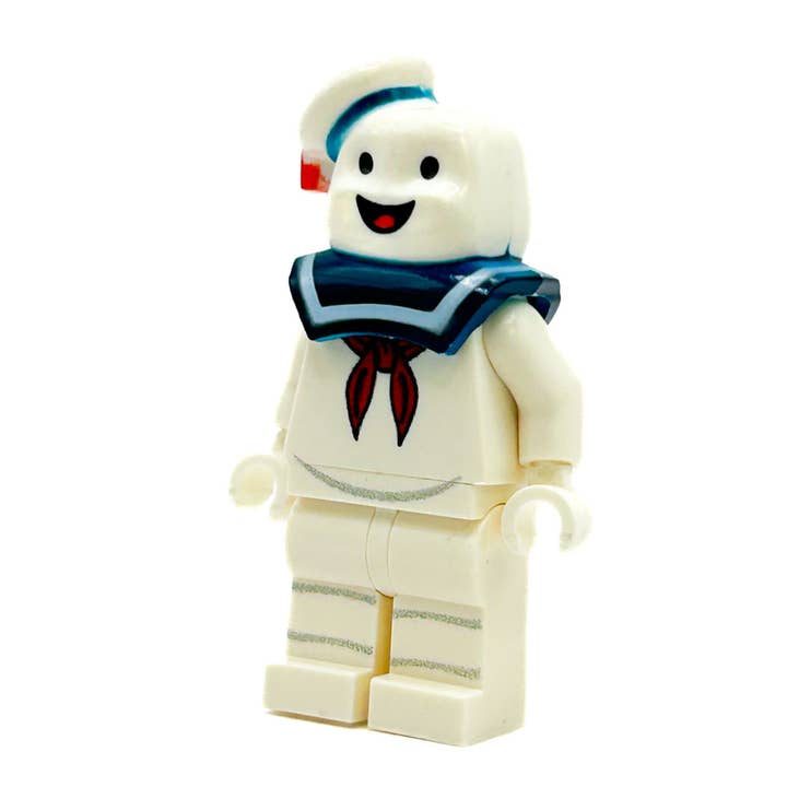 Marshmallow Man Minifig made using LEGO parts for wholesale by B3 Customs