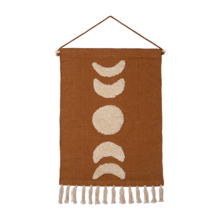 Décoration murale tuftée phases de la lune terre pour la vente par À la collection