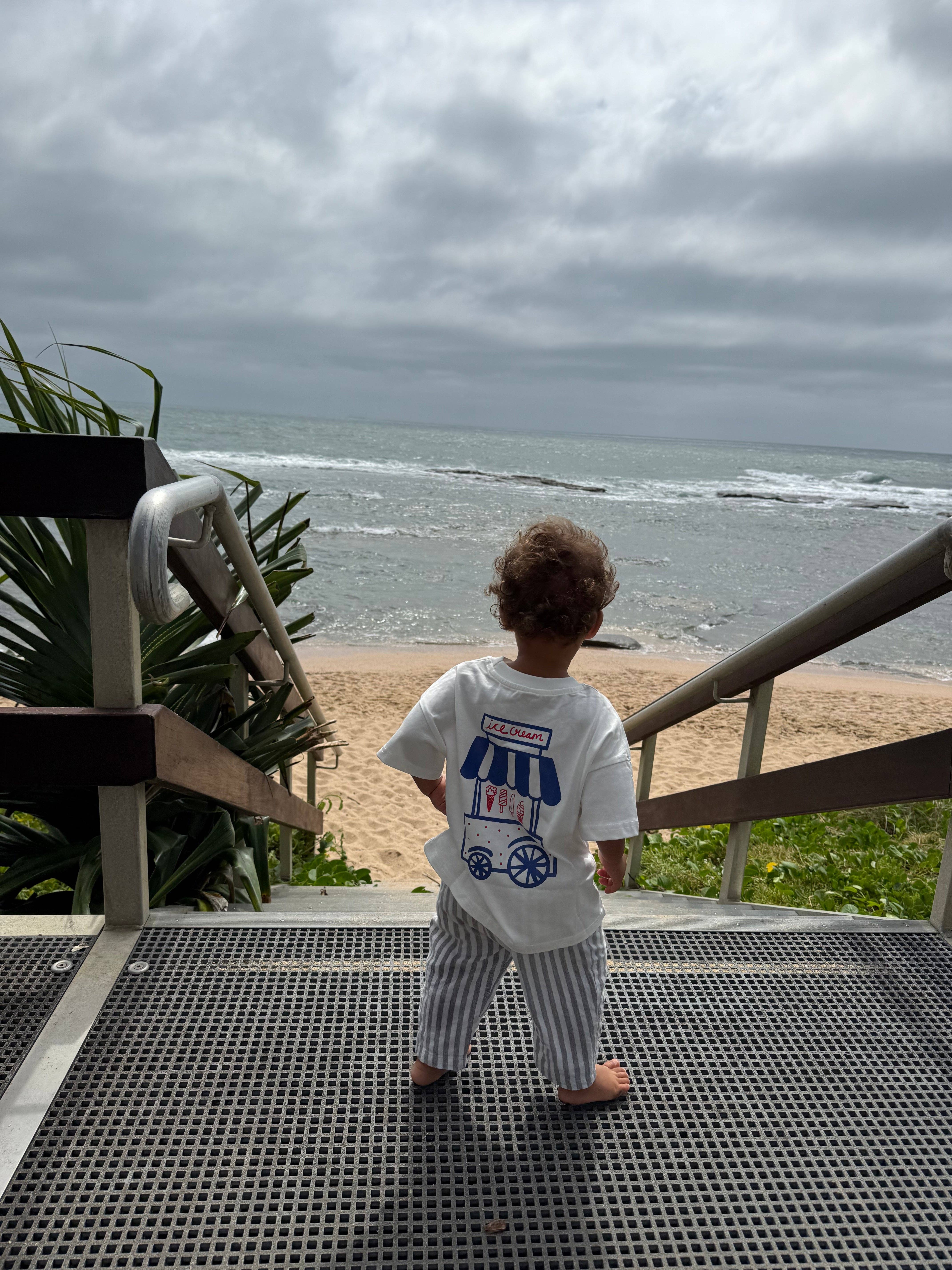 White Ice Cream Shop Tee for wholesale on Faire