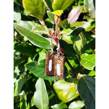 Jp Handmade – wholesale Dangle earrings – Appalachian Trail White Blaze Resin Earrings, 25 Pairs