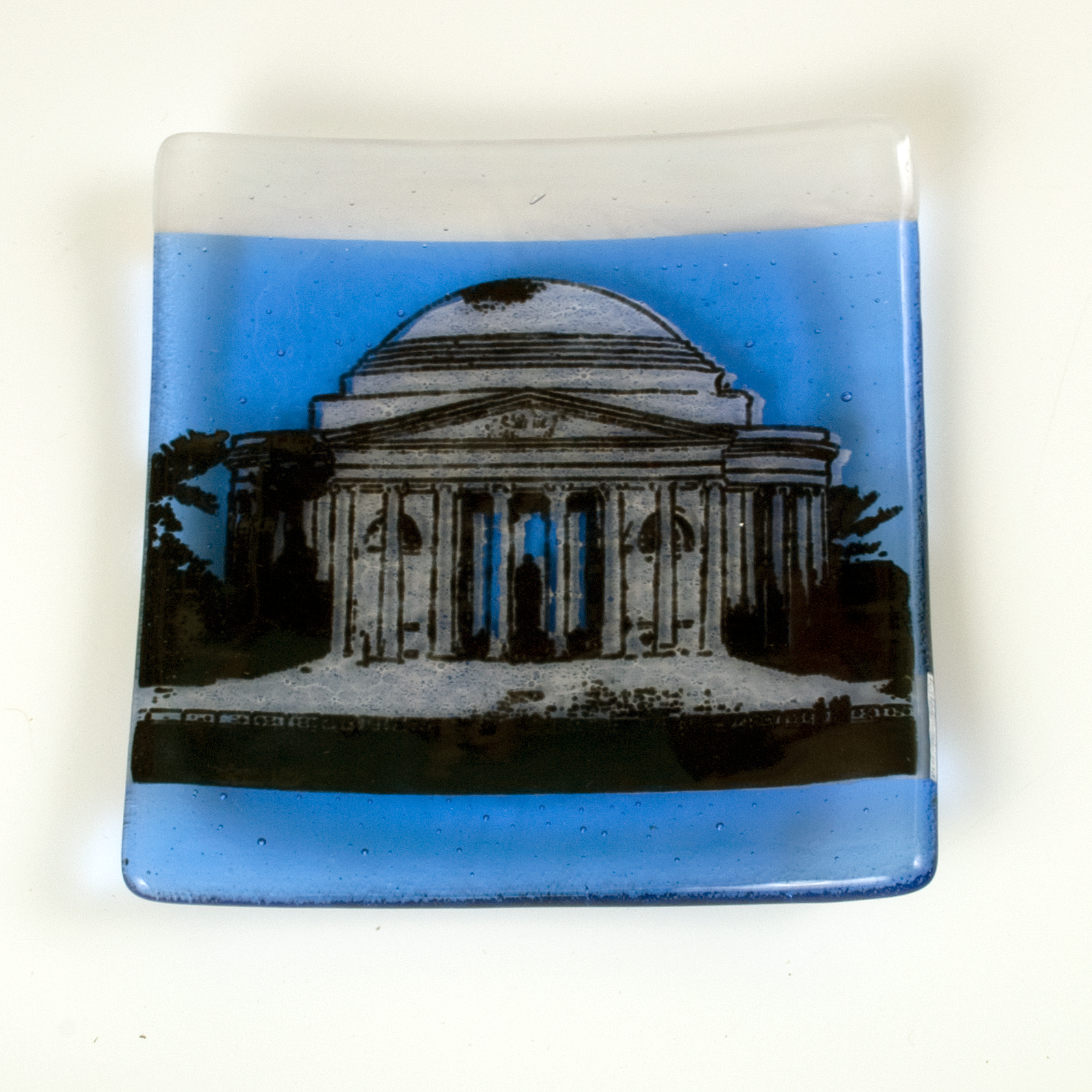 Kiku Handmade | Contemporary Fused Glass Home Goods - Wholesale Decorative Plate/Dish/Bowl - Washington DC Jefferson Memorial Fused Glass 4.5" Catch-all Dish0