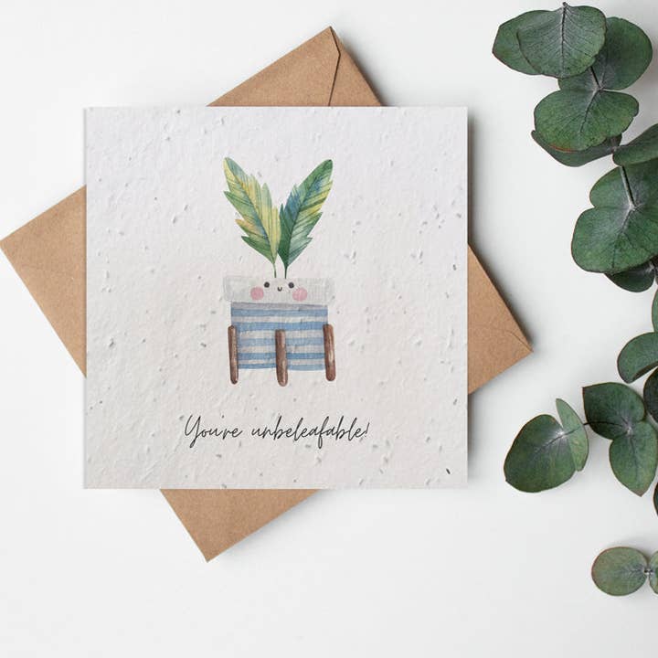 SQ Seed Paper wenskaart - Plant Pin - Ongelooflijk voor wholesale door Little Green Paper Shop