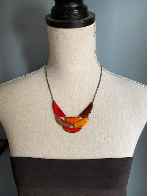 Veronica Riley Martens - Wholesale Bib Necklace - Crescent Shaped Tagua Cluster Bib Necklace4