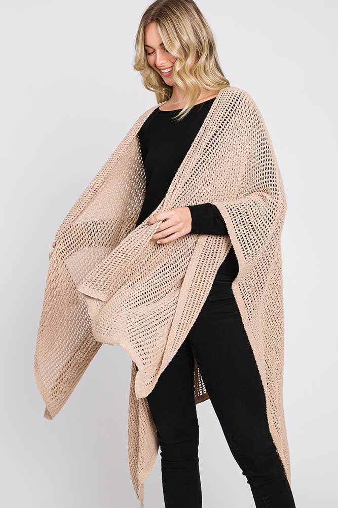 Hana - Wholesale Cardigan - Dames - Solid Chenille Crochet Ruana48