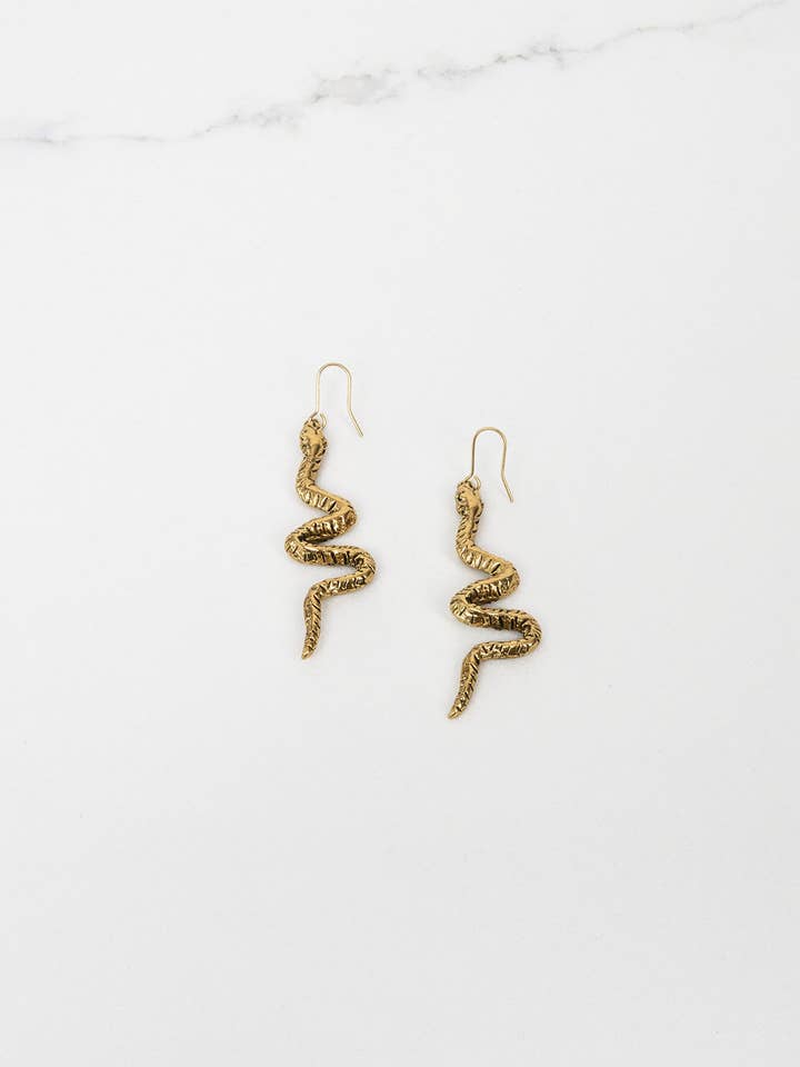BOUCLES D'OREILLES SERPENT VERTICALES pour la vente par LOVARD