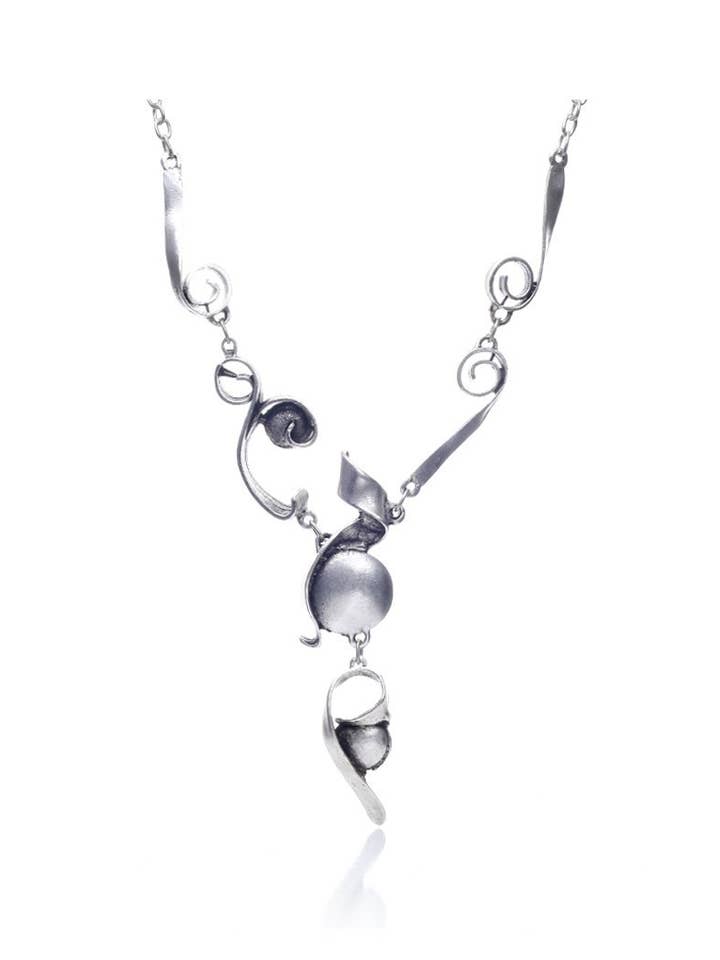 Silver plated boheme style hand made necklace for wholesale by AVENS