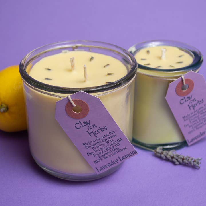 Lavender Lemons - Essential Oil Scented Beeswax Candle for wholesale by Clay on Herbs