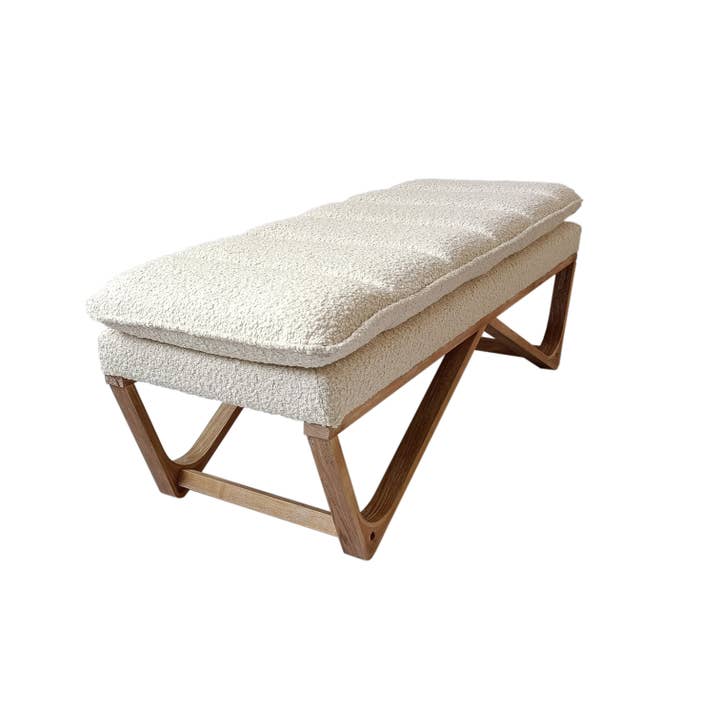 Seat4uhome - Wholesale Bench - Boucle Upholstered Pillow Cushion Top 48" Hendrehaim Bench1