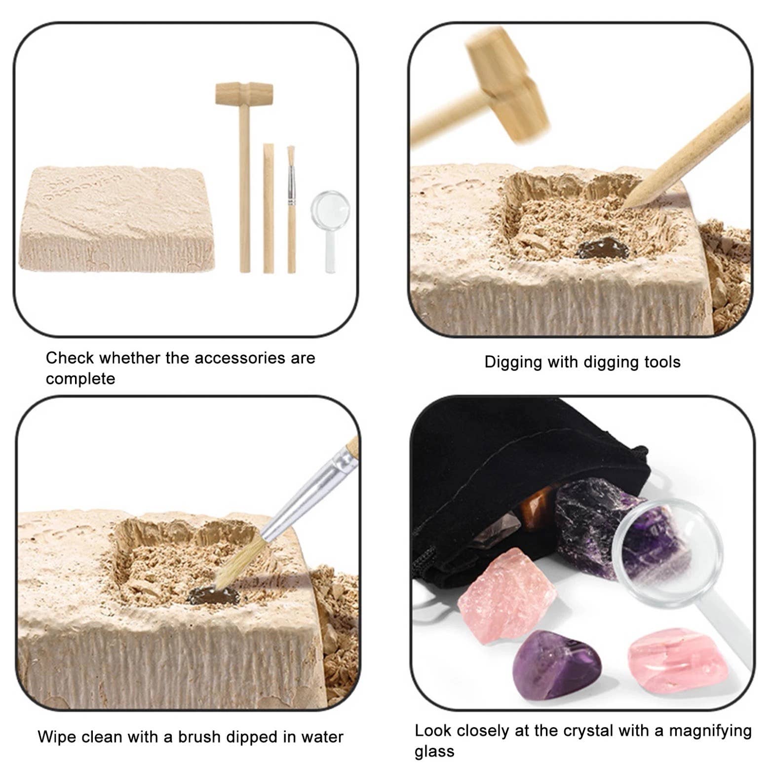 Earth's Gems Boutique - Wholesale Toy Set - Kids - Kid's Rocks and Minerals Mining Kit - Learning Game Set8