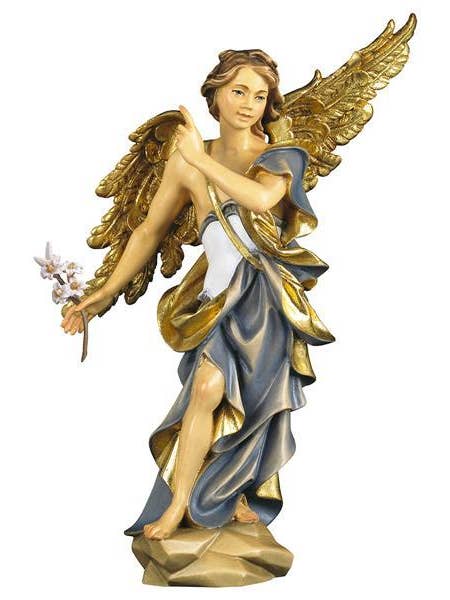 Statue of Saint Gabriel the Archangel in carved wood for wholesale by Costa Articoli Religiosi