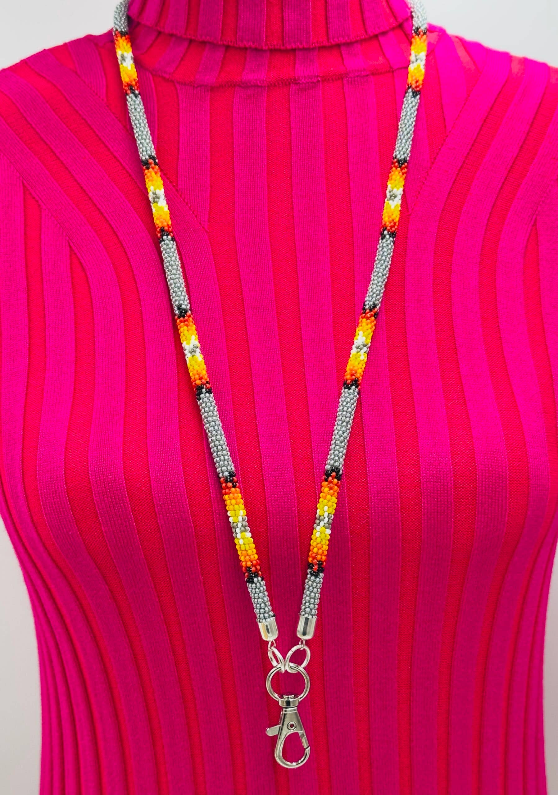 BEADS CORNER - Vente Lanière – femme - Lanière artisanale en perles grises de style corde1