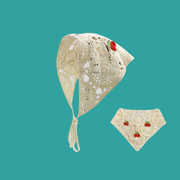 Funkyrel® Atzbranding Limited - Wholesale Haarband - Dames - Gehaakte hoofdband met fruitaccenten in wit