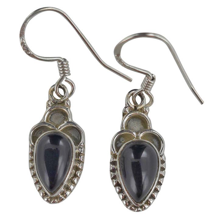 Orecchini pendenti in argento Sterling con onice nero per la vendita all'ingrosso da parte di Amberman