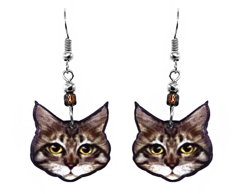 Pichincha - Wholesale Dangle Earrings - Acrylic Cat Face Pet Dangle Earrings13