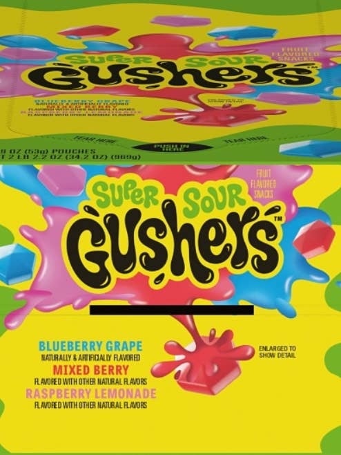 Frucht Gushers Super Sauer Frucht 1,9 oz für den Großhandel von iSweet.ca
