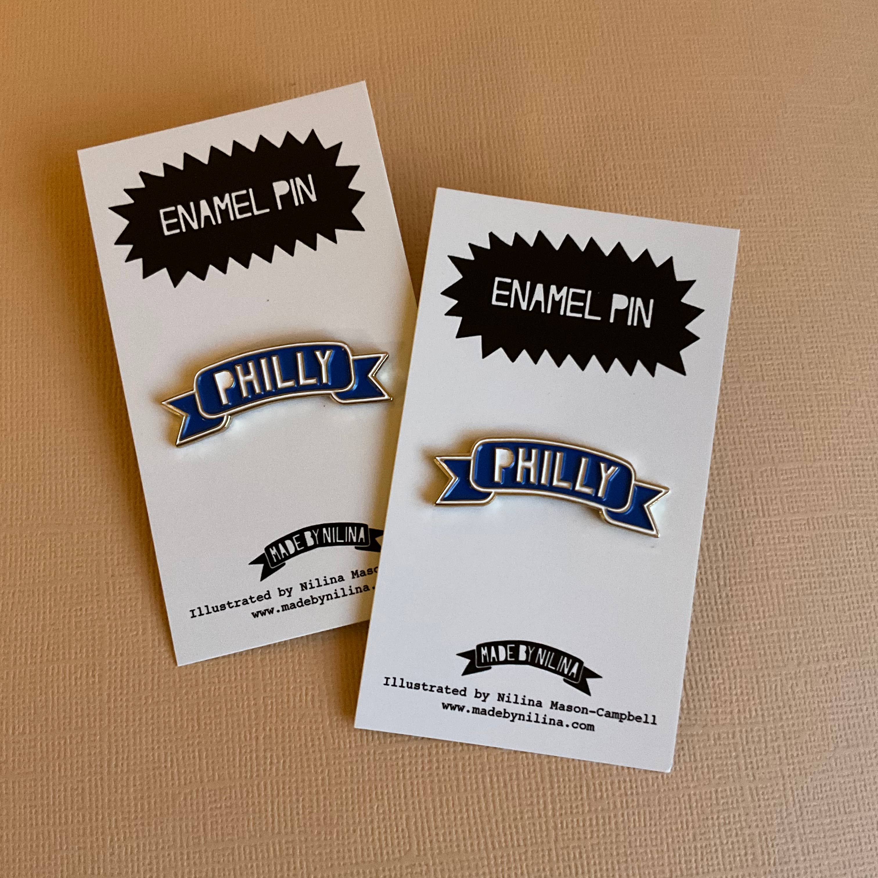 Made by Nilina - Wholesale Lapel Pin/Button - Philly Enamel Pin Philadelphia Pennsylvania Banner Souvenir2